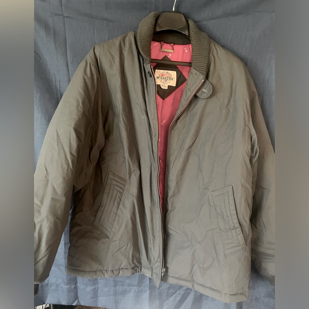 Vintage 1970s McGregor Sportswear Zip Up Insulated Jacket SIZE XL gray